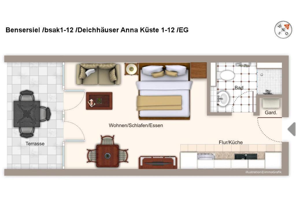 Appartement Deichhaeuser Anna Kueste Deichhaeuser Anna Kueste 1-12 à Bensersiel Extérieur photo